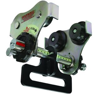 0.5 T Push Beam Trolley with up to 8 inch flange width and integrated OBH hanger (Made in USA)