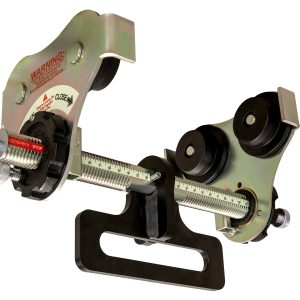 0.5 T Push Beam Trolley with up to 12 inch flange width and integrated OBH hanger (Made in USA)