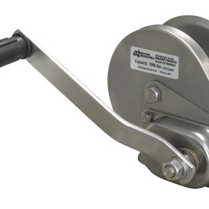 1000 lb stainless steel brake winch with left handed handle