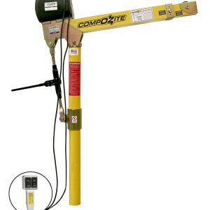 1200 lb composite davit crane with 115V AC electric winch