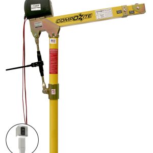 1200 lb composite davit crane with 12V DC electric winch