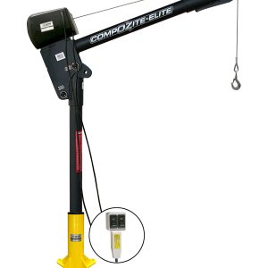 1200 lb carbon fiber davit crane with 115V AC electric winch