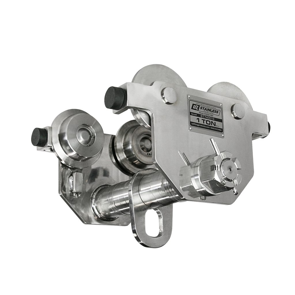 1 T Stainless Steel Push Beam Trolley | OZ Lifting Products