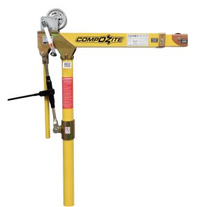 1200lb composite davit crane with 2500 lb carbon steel brake winch
