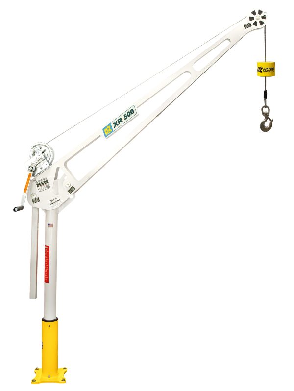 500 lb extended reach davit crane with manual winch | OZ Lifting