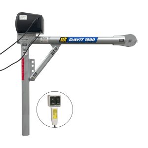1000 lb steel davit crane with 115AC electric winch