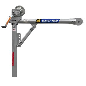 1000 lb steel davit crane with carbon steel brake winch