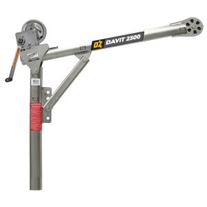 2500 lb steel davit crane with carbon steel brake winch