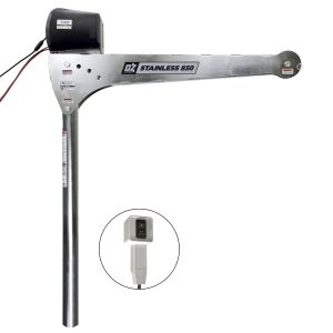 850 lb stainless steel davit crane with DC brake winch
